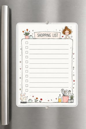 Alışveriş Listesi - A5 - Mıknatıslı - PVC - Buzdolabı Notluk & Masaüstü - Yaz Sil - Planlayıcı