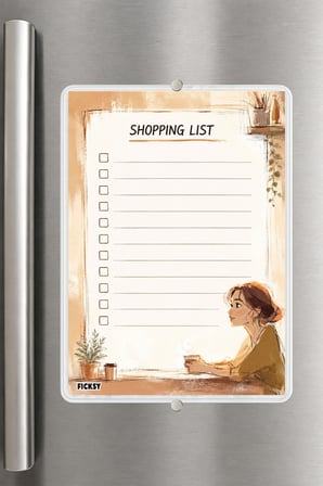 Alışveriş Listesi - A5 - Mıknatıslı - PVC - Buzdolabı Notluk & Masaüstü - Yaz Sil - Planlayıcı