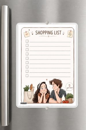 Alışveriş Listesi - A5 - Mıknatıslı - PVC - Buzdolabı Notluk & Masaüstü - Yaz Sil - Planlayıcı