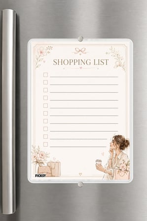 Alışveriş Listesi - A5 - Mıknatıslı - PVC - Buzdolabı Notluk & Masaüstü - Yaz Sil - Planlayıcı