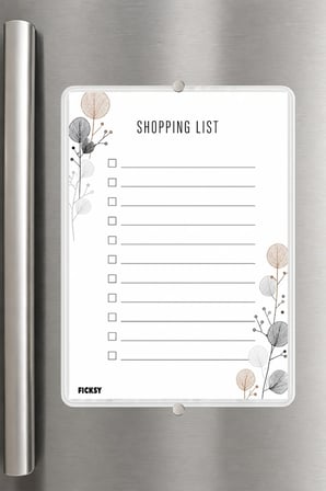 Alışveriş Listesi - A5 - Mıknatıslı - PVC - Buzdolabı Notluk & Masaüstü - Yaz Sil - Planlayıcı