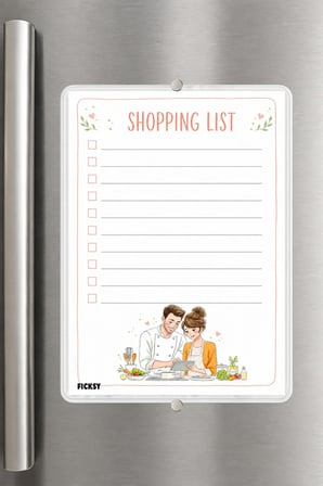 Alışveriş Listesi - A5 - Mıknatıslı - PVC - Buzdolabı Notluk & Masaüstü - Yaz Sil - Planlayıcı