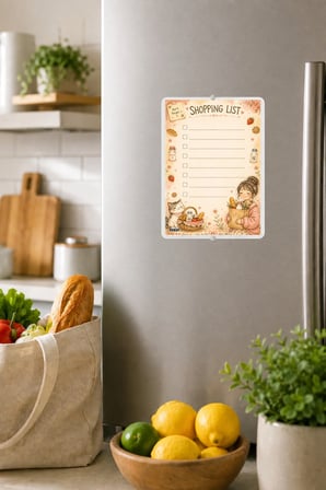 Alışveriş Listesi - A5 - Mıknatıslı - PVC - Buzdolabı Notluk & Masaüstü - Yaz Sil - Planlayıcı