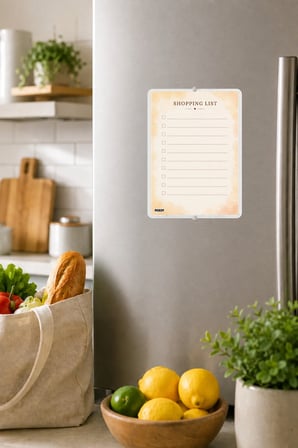 Alışveriş Listesi - A5 - Mıknatıslı - PVC - Buzdolabı Notluk & Masaüstü - Yaz Sil - Planlayıcı