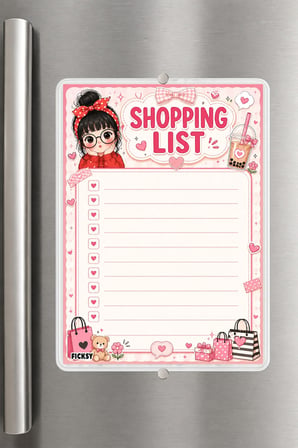 Alışveriş Listesi - A5 - Mıknatıslı - PVC - Buzdolabı Notluk & Masaüstü - Yaz Sil - Planlayıcı