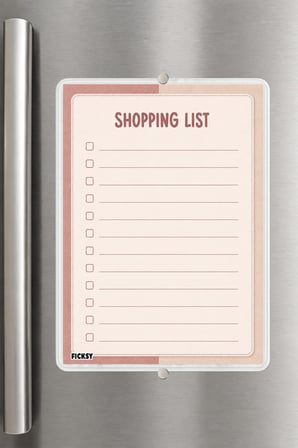 Alışveriş Listesi - A5 - Mıknatıslı - PVC - Buzdolabı Notluk & Masaüstü - Yaz Sil - Planlayıcı