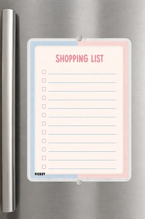 Alışveriş Listesi - A5 - Mıknatıslı - PVC - Buzdolabı Notluk & Masaüstü - Yaz Sil - Planlayıcı