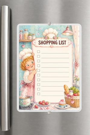 Alışveriş Listesi - A5 - Mıknatıslı - PVC - Buzdolabı Notluk & Masaüstü - Yaz Sil - Planlayıcı