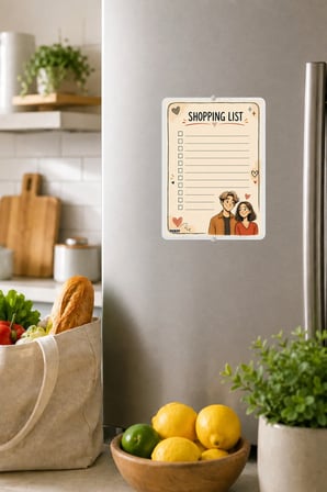 Alışveriş Listesi - A5 - Mıknatıslı - PVC - Buzdolabı Notluk & Masaüstü - Yaz Sil - Planlayıcı