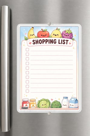 Alışveriş Listesi - A5 - Mıknatıslı - PVC - Buzdolabı Notluk & Masaüstü - Yaz Sil - Planlayıcı