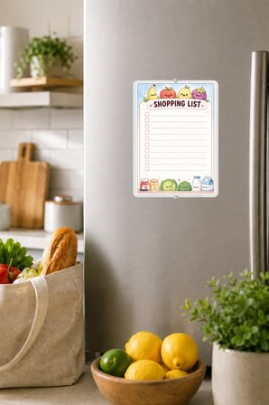 Alışveriş Listesi - A5 - Mıknatıslı - PVC - Buzdolabı Notluk & Masaüstü - Yaz Sil - Planlayıcı
