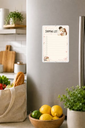 Alışveriş Listesi - A5 - Mıknatıslı - PVC - Buzdolabı Notluk & Masaüstü - Yaz Sil - Planlayıcı