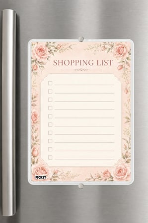 Alışveriş Listesi - A5 - Mıknatıslı - PVC - Buzdolabı Notluk & Masaüstü - Yaz Sil - Planlayıcı