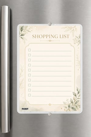 Alışveriş Listesi - A5 - Mıknatıslı - PVC - Buzdolabı Notluk & Masaüstü - Yaz Sil - Planlayıcı