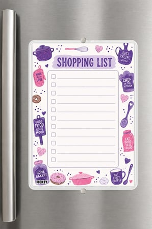 Alışveriş Listesi - A5 - Mıknatıslı - PVC - Buzdolabı Notluk & Masaüstü - Yaz Sil - Planlayıcı
