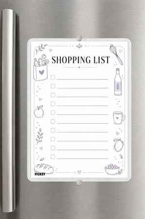 Alışveriş Listesi - A5 - Mıknatıslı - PVC - Buzdolabı Notluk & Masaüstü - Yaz Sil - Planlayıcı