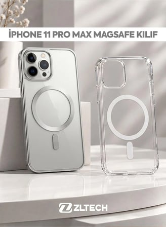 iPhone 11 Pro Max Uyumlu Magsafe Özellikli Sert Şeffaf Kılıf PLASTIC COVER