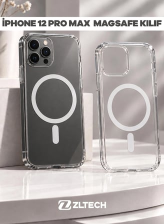 iPhone 12 Pro Max Uyumlu Magsafe Özellikli Sert Şeffaf Kılıf PLASTIC COVER