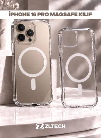 iPhone 16 Pro Uyumlu Magsafe Özellikli Sert Şeffaf Kılıf PLASTIC COVER