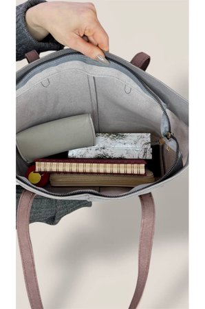 Kadın Süet Geniş Hacimli Fermuarlı Günlük Tote Model Büyük Boy(40x28)