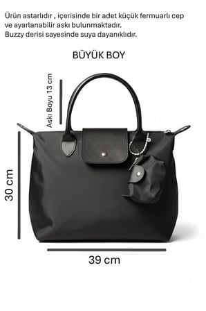 Charmlı Kahverengi Büyük Boy Suya Dayanıklı Kadın Omuz Çantası(30x39)