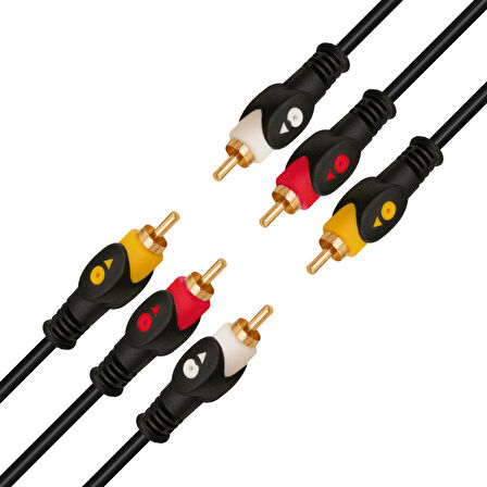 3 RCA + 3 RCA 1.KALİTE 20 METRE KABLO