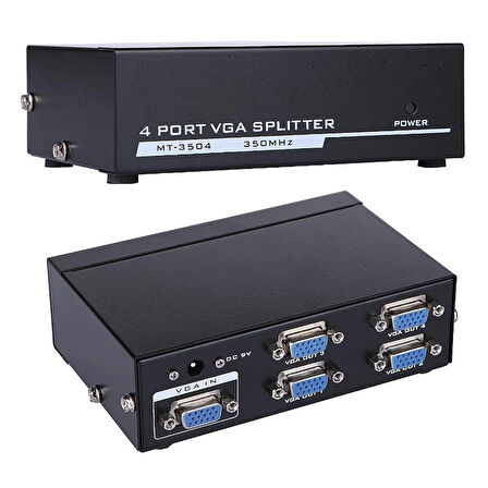 POWERMASTER PM-6228 4 PORT 250 MHZ MONİTÖR ÇOKLAYICI VGA SPLITTER DAĞITICI