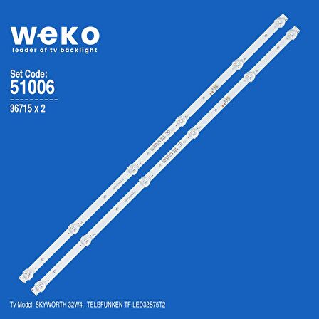 WKSET-6006 36715X2 DLED32BK 2X6 0002 32E66 JL.D32061330-296AS-M 2 ADET LED BAR