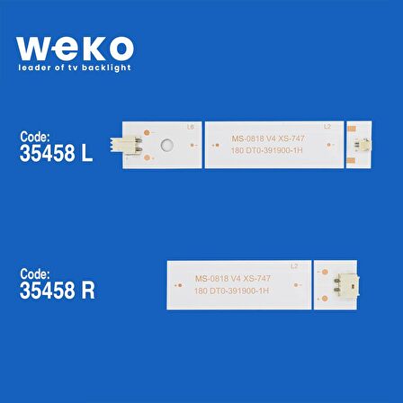 WKSET-5722 35458X4 MS-0818 V5 - A4 102-105LM 3.2-3.4V 0R WR 4 ADET LED BAR  İKİYE BÖLÜNMÜŞ