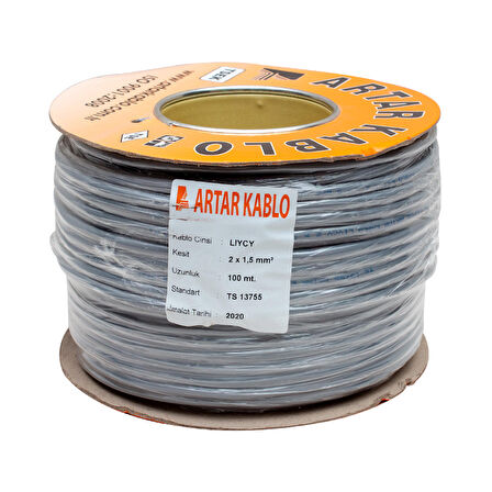 ARTAR 2X1.5MM LIHCH BLENDAJLI 100 METRE BAKIR HOPARLÖR KABLOSU
