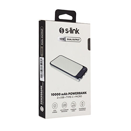 Slink IP-G2710 10000 mAh Hızlı Şarj Powerbank Beyaz 