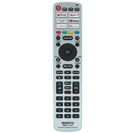 HUAYU KL RM-L1710 UNIVERSAL NETFLIX-PRIME VIDEO-YOUTUBE-RAKUTEN TV-GOOGLE PLAY TUŞLU LCD LED TV KUMANDASI