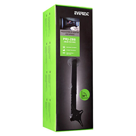EVEREST PRJ-288 PROJEKSİYON ASKI APARATI (30 CM - 60 CM - 360 - 45 DERECE - 13 KG)