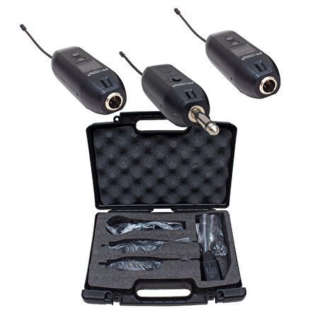 MAGICVOICE MV-19596  UHF ENSTRÜMAN TİP KABLOSUZ MİKROFON ÜÇLÜ SET(KÜRSÜ-YAKA MİK Lİ)XRL Lİ