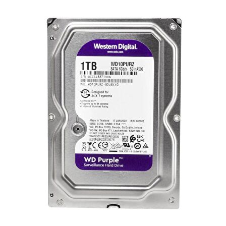 WD Purple WD10PURZ Sata 3.0 5400 RPM 3.5 inç 1 TB Harddisk