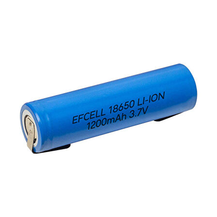 EFCELL 18650 3.7 VOLT 1200 MAH LİTHIUM LI-ION PUNTALI MAVİ PİL (BAŞLIKSIZ PUNTALI)