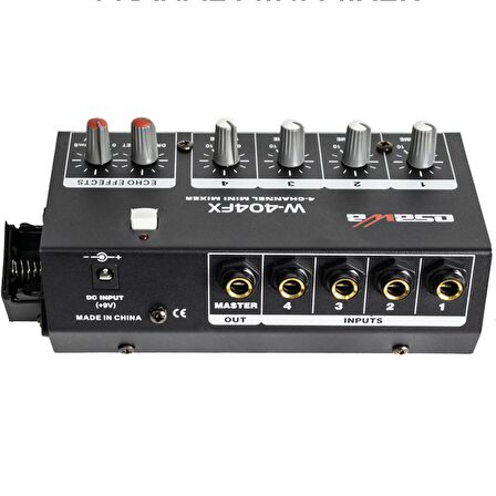 OSAWA W-404FX MİK GİRİŞ-1 LINE ÇIKIŞ EKOLU MİK ÇOĞALTICI 20 DB ADAPTÖRLÜ 4 KANAL MINI MIXER