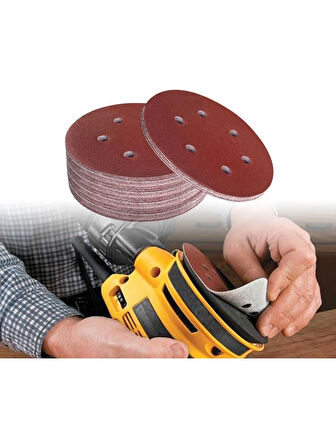 Gfb 6964 Cırtlı Disk Zımpara 6 Delikli 150 mm 120 Kum - 10 Adet