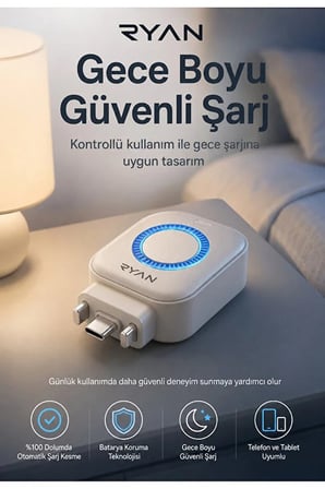 Özel Üretim Ryan Type-C Batarya Koruma Cihazı PowerGuard X1 Günlük Pratik Mobil