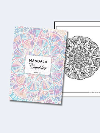 Renkli Mandala Çiçekler Boyama Kitabı – 20 Sayfa Yaratıcılık ve Huzur