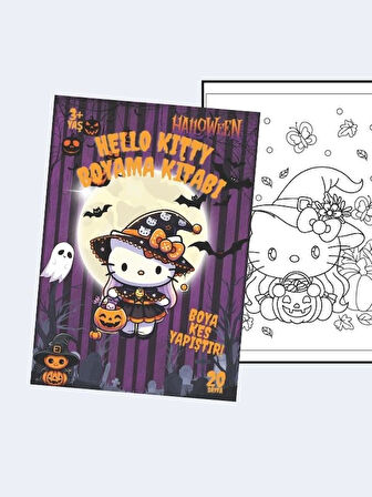 Hello Kitty ve Toca Boca (Halloween Temalı) Boyama Kitabı (20 Tam Sayfa Resimli Boyama Kitabı)