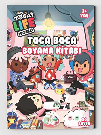 Toca Boca Çocuklar İçin Boyama Kitabı (20 Tam Sayfa Resimli Boyama Kitabı)