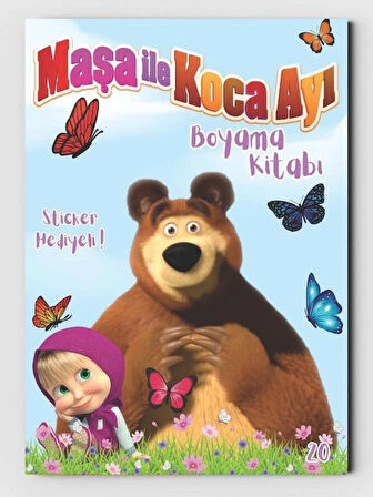 Maşa ve Koca Ayı Boyama Kitabı (20 Tam Sayfa Resimli Boyama Kitabı)