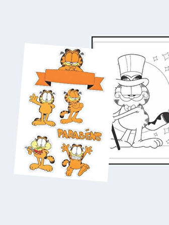 Garfield Temalı Boyama Kitabı (20 Tam Sayfa Resimli Boyama Kitabı) (+1 Sayfa Sticker)