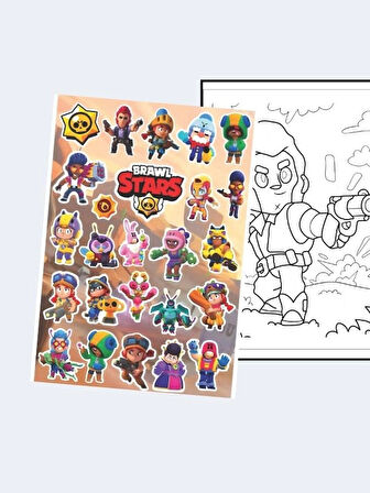  Brawl Stars Boyama Kitabı (20 Tam Sayfa) (+1 Sayfa Sticker)