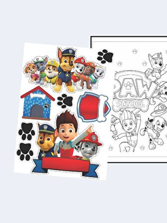 Paw Patrol Boyama Kitabı (20 Tam Sayfa) (+1 Sayfa Sticker) (Maske Hediyeli)