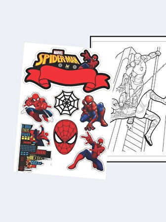 Spiderman Boyama Kitabı (20 Tam Sayfa), Maske Hediyeli (+1 Sayfa Sticker)