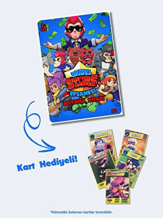 Brawl Stars Boyama Kitabı (20 Tam Sayfa), (Kart Hediyeli)