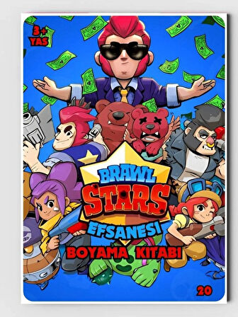 Brawl Stars Boyama Kitabı (20 Tam Sayfa), (Kart Hediyeli)