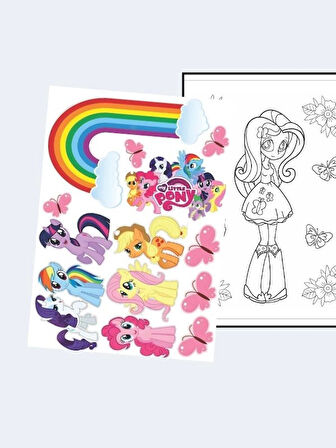 My Little Pony Boyama Kitabı (20 Tam Sayfa), (Toca Boca ve Sticker Hediyeli)